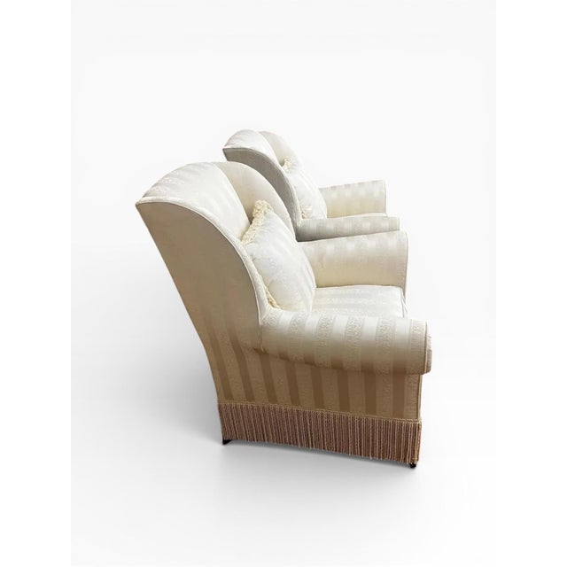 Lillian August Fringe Off-White Lounge Chairs - a Pair For Sale - Image 9 of 13