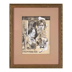 1960s "Ralipomenon Prim" Figurative Composition Gouache Painting by Robert Moesle, Framed