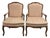 Vintage Louis XV Upholstered Fauteuil Armchairs - A Pair For Sale