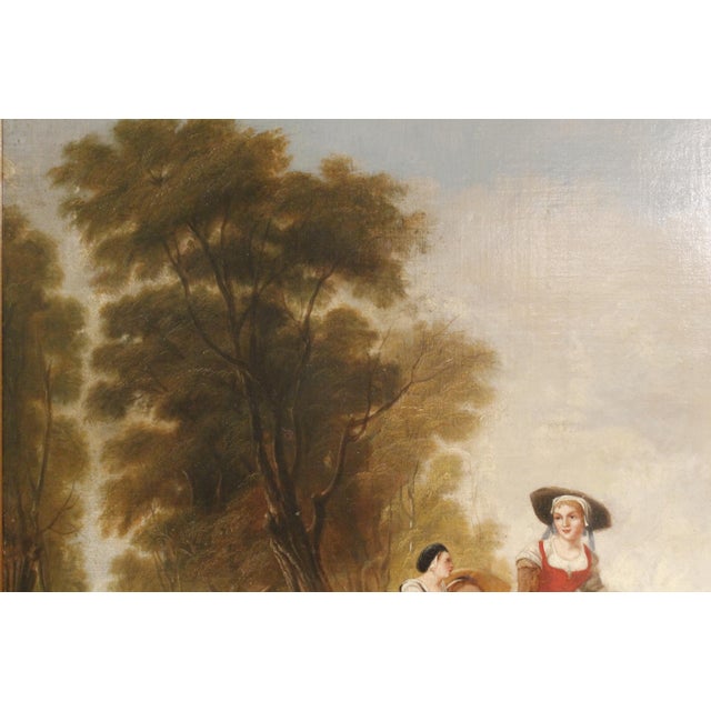 19th Century “Crossing the Ford,” 19th Century English Landscape Painting With Horses, After Callcott For Sale - Image 5 of 15