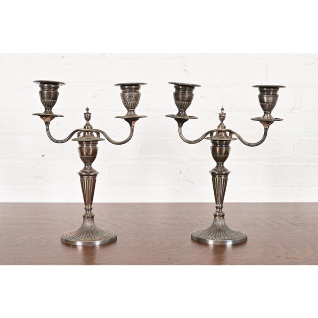 Tiffany & Co. Antique Victorian Silverplate Two-Arm Candelabras, Pair For Sale - Image 15 of 15