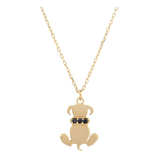 Loyal Pup Gold Vermeil Necklace For Sale