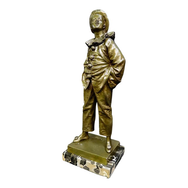 Late 19th Century Bronze "Pierrot" signed Bouret For Sale