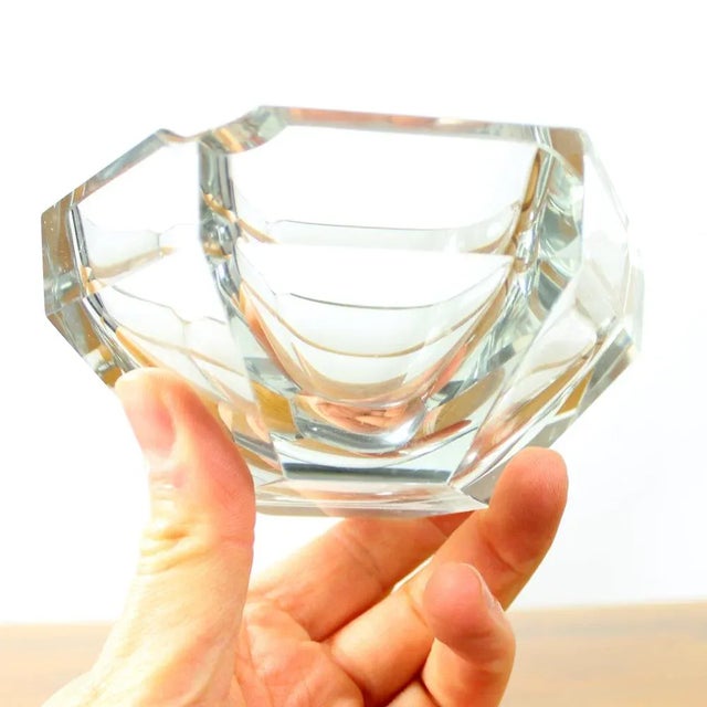 1960s Vintage Diamond Ashtray in Glass, 1950s For Sale - Image 5 of 6