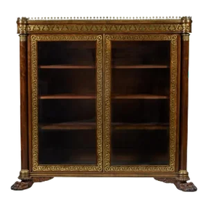 Regency Rosewood And Brass Inlaid Bookcase