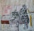 Large scale figurative oil and pastel painting on found paper. 83.5X82. 2014. Signed and dated. Purchased from artist....