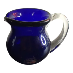 Vintage Tammaro Italy Blown Glass Cobalt Blue Pitcher