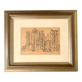1990s Original Cityscape "Between W. 94th and 95th", Signed by Artist For Sale