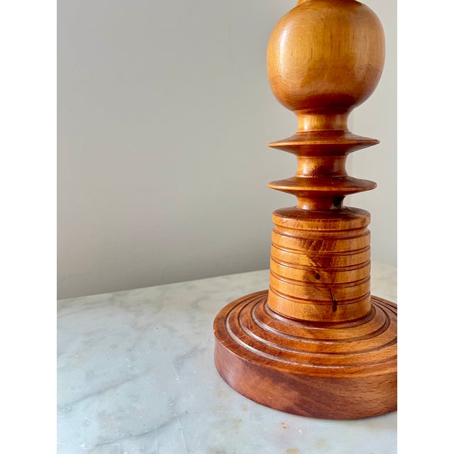 Wood Vintage Scandinavian Wooden Candleholder, Sweden, 1960s For Sale - Image 7 of 9