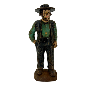 Vintage American Amish Man Cast Iron Door Stopper, Circa 1920-40´s