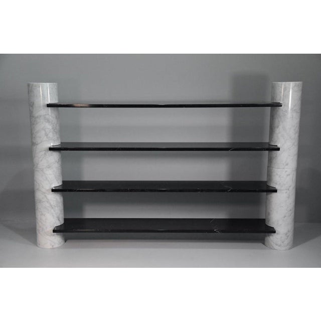 Loico Bookcase in Carrara and Marquina Marble by Angelo Mangiarotti for Skipper, 1970 For Sale - Image 10 of 16