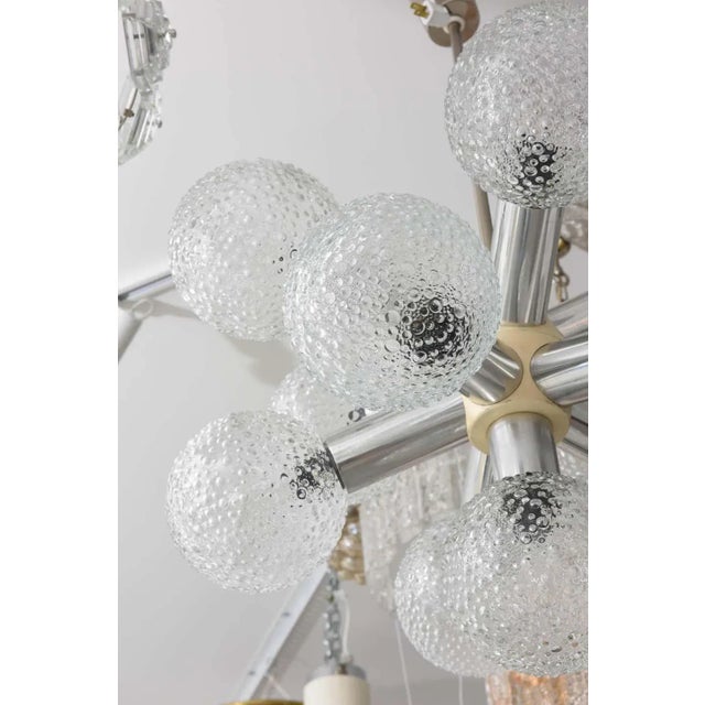 Metal Chandelier Modified Space-Age Style Bubble Glass For Sale - Image 7 of 11