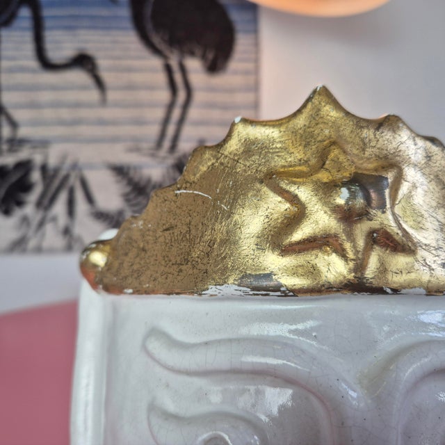 Handcrafted Italian Ceramic Planter in the Form of a Queens Head with Gilded Crown, 1970s For Sale - Image 11 of 12