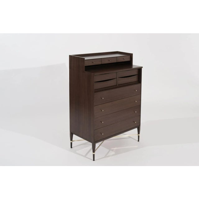 1950s Attributed to Paul McCobb Gentleman's Chest of Drawers in Mahogany For Sale In New York - Image 6 of 12