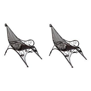 Pair of French Mid-Century Modern Siesta Chaise Lounge Chairs For Sale