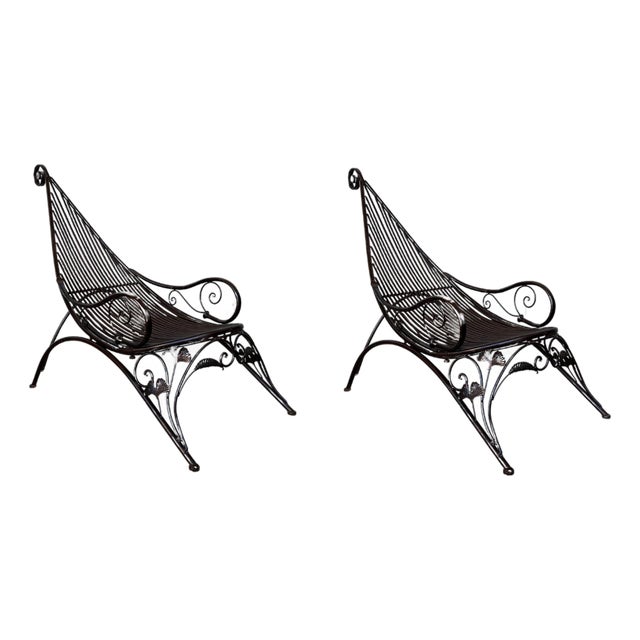 Pair of French Mid-Century Modern Siesta Chaise Lounge Chairs For Sale