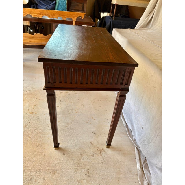 19th Century French Louis XVI Walnut Console Table For Sale - Image 4 of 12