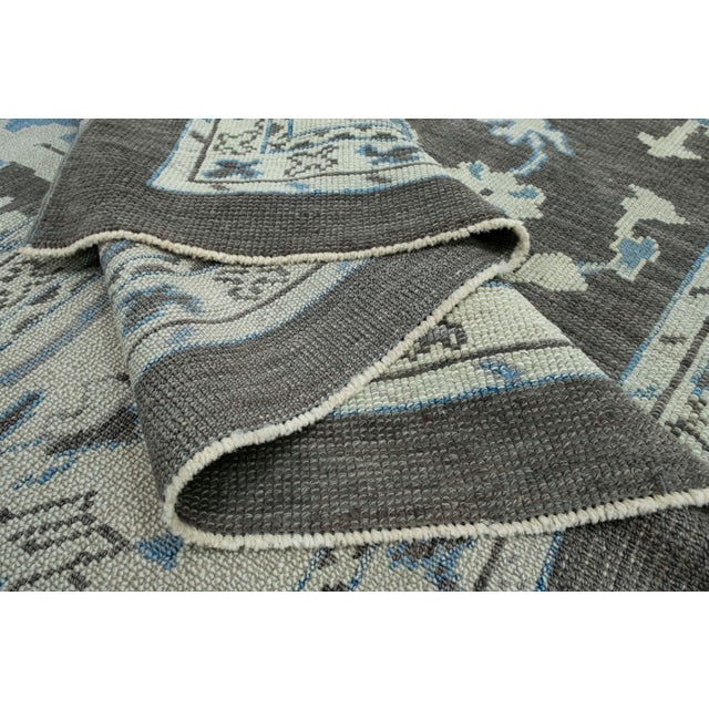 Black Turkish Oushak Rug 10'2" x 13'1" #18575 For Sale - Image 8 of 8