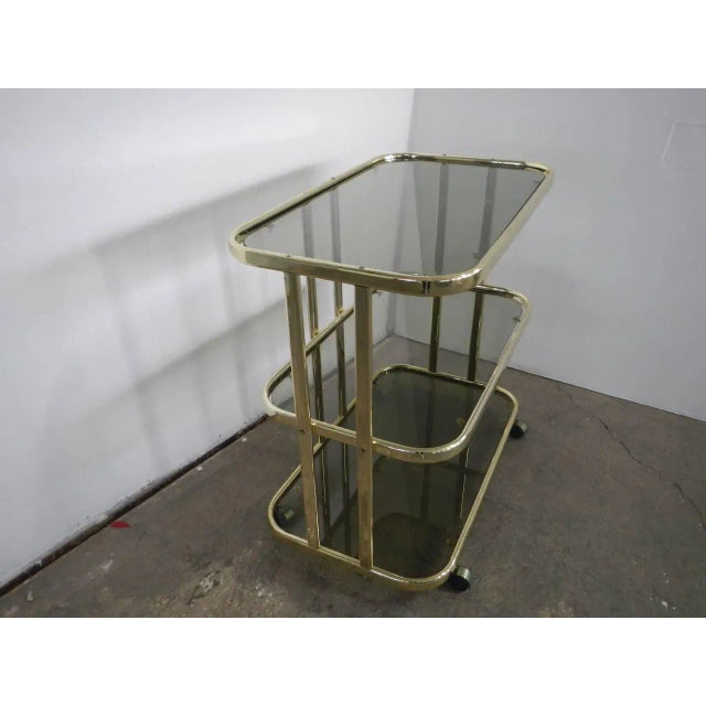Italian Food Trolley with Glasses, 1970s, in Good conditions. Designed 1970 to 1979