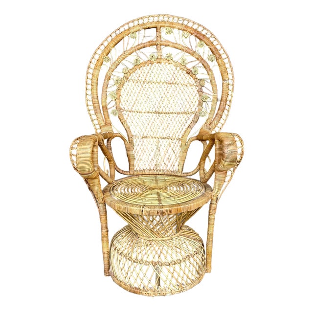 Vintage Rattan Peacock Chair For Sale