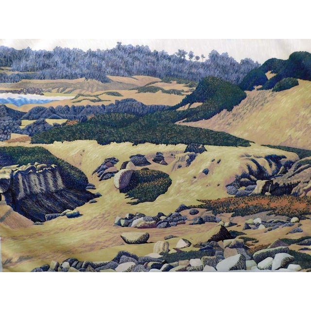 Green Gordon Mortensen "Dunes" Hand Signed Woodcut Reduction Art Make an Offer For Sale - Image 8 of 8