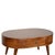 Mid-Century Modern Rounded Chestnut Mango Wood Coffee Table With Drawer For Sale - Image 3 of 7