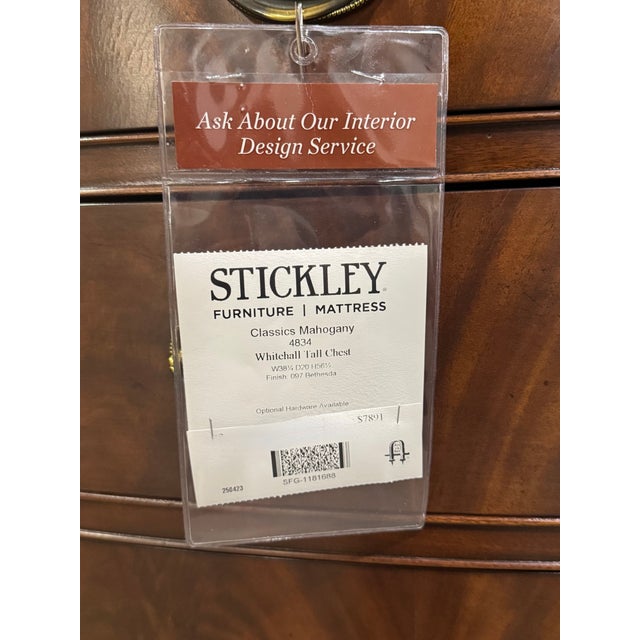 Stickley Whitehall Tall Dresser + 3-Drawer Nightstand (Set) – New With Tags, Discontinued For Sale - Image 12 of 12