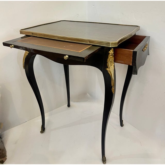 French French Napoleon III Ebonized Mechanical Writing Table & Vanity, 19th Century For Sale - Image 3 of 18