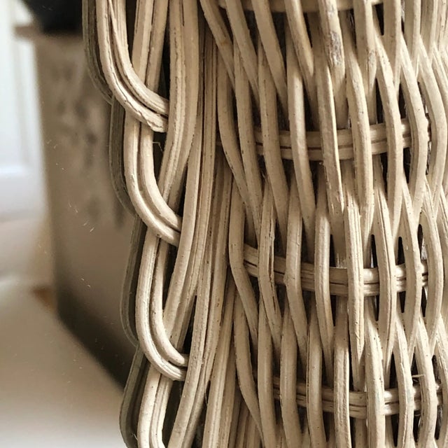 Vintage Wicker Wall Mirror in Crème For Sale - Image 10 of 13