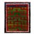 1950s Vintage Tulu Rug, Blue Border With Green and Red Geometric Pattern For Sale