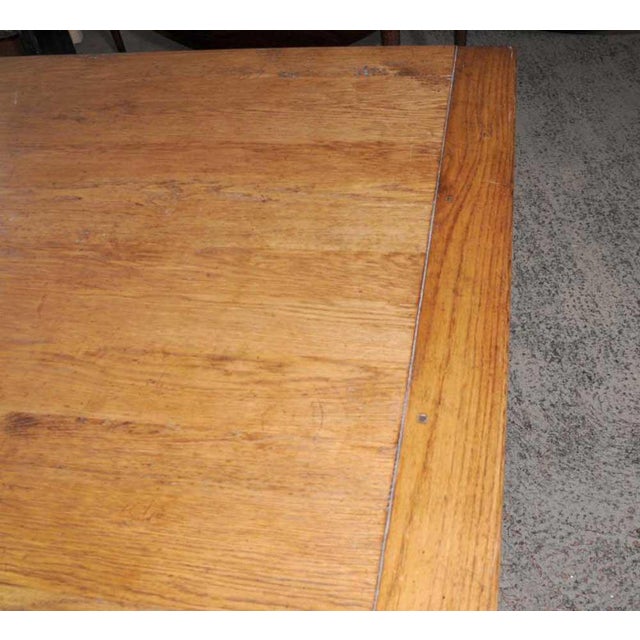 Wood Oak Refectory Dining Table with Painted Base For Sale - Image 7 of 10