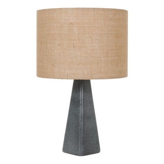 Danish Ceramic Table Lamp with Jute Lampshade by Elisabeth Loholt, 1960s For Sale