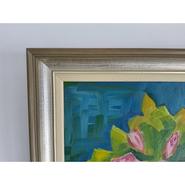 Expressionist Mid Century Still Life Oil Painting by Swedish Artist Waldemar Berg For Sale - Image 9 of 18