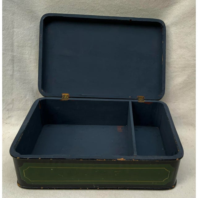 Green Antique 19th Century Painted Wood French Box For Sale - Image 8 of 12