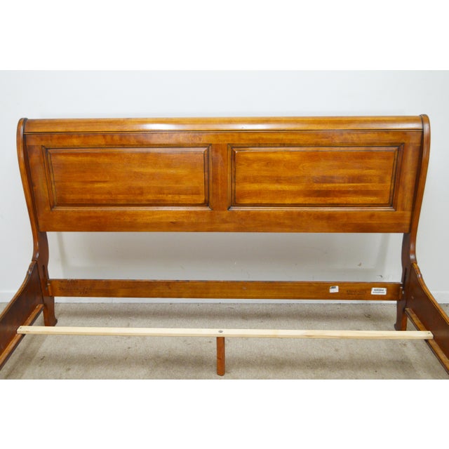 Wood Ethan Allen California King Sleigh Bed For Sale - Image 7 of 11