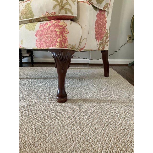 Shabby Chic Pair of Updated Queen Anne Wingback Chairs For Sale - Image 3 of 7
