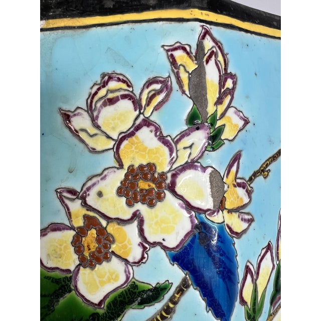 Ceramic Large Japonist Ceramic Garden Stool attributed to the Longwy School, France, Late 19th Century For Sale - Image 7 of 17