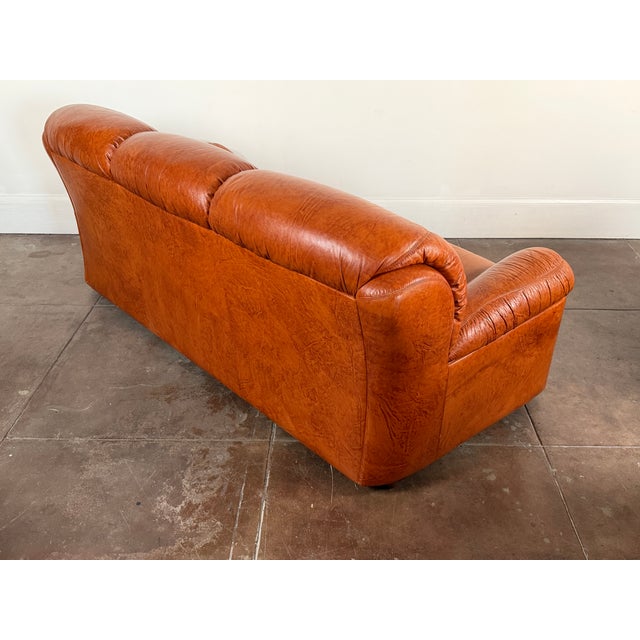 Vintage 1970's Italian Leather Sofa For Sale - Image 13 of 13