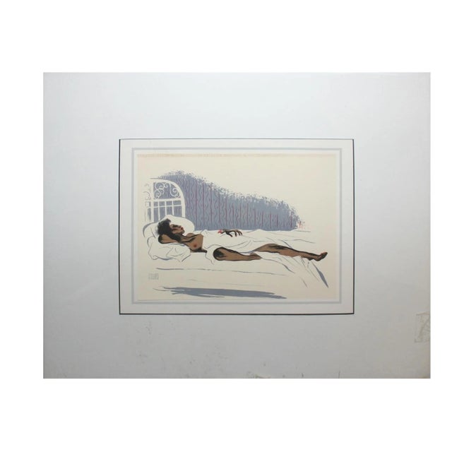 Albert (Al) Hirschfeld (American, 1903-2003) This 1941 unframed matted lithograph titled: Coco Venus on handmade medium...