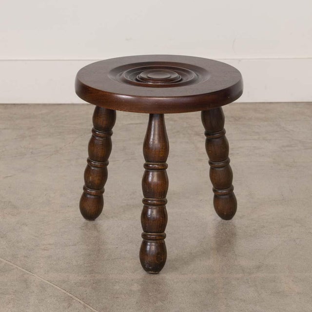 1950s French Wood Tripod Stool For Sale - Image 4 of 9