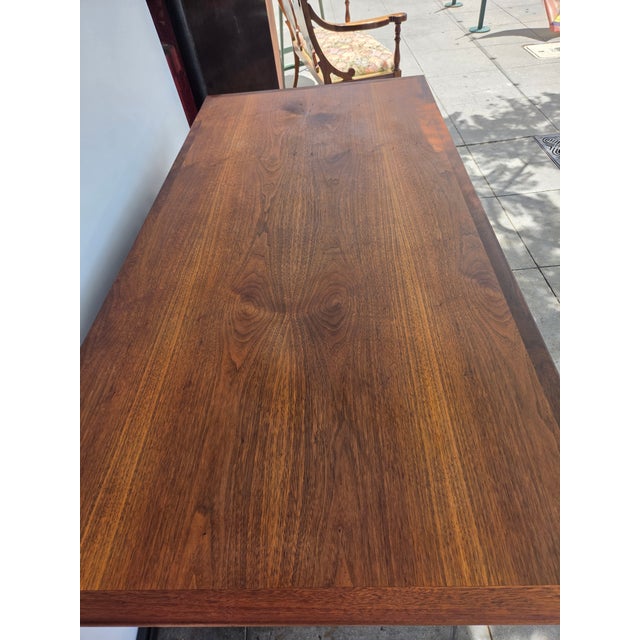 Wood 1960s Mid-Century Walnut Executive Desk Danish Modern Desk By: Hiebert For Sale - Image 7 of 12