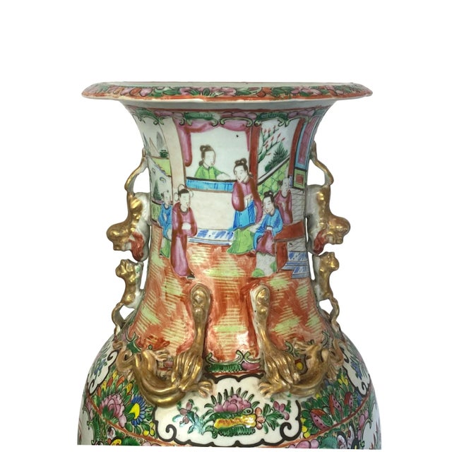 Chinese Export Porcelain Rose Medallion Vase, 23in, Canton, Ca. 1860 For Sale - Image 10 of 12
