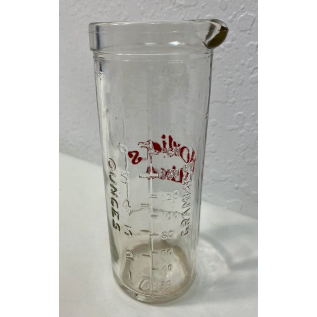 Vintage Glass Horlicks 8 Ounce Mixer Measuring Jar With Metal Strainer From England For Sale In Dallas - Image 6 of 10
