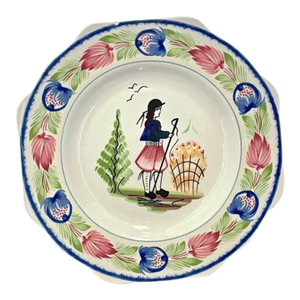 Vintage Hiker Quimper Plate