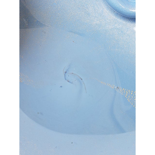 Alfredo Barbini Murano Glass Bowl Ashtray Blue Gold For Sale - Image 9 of 13