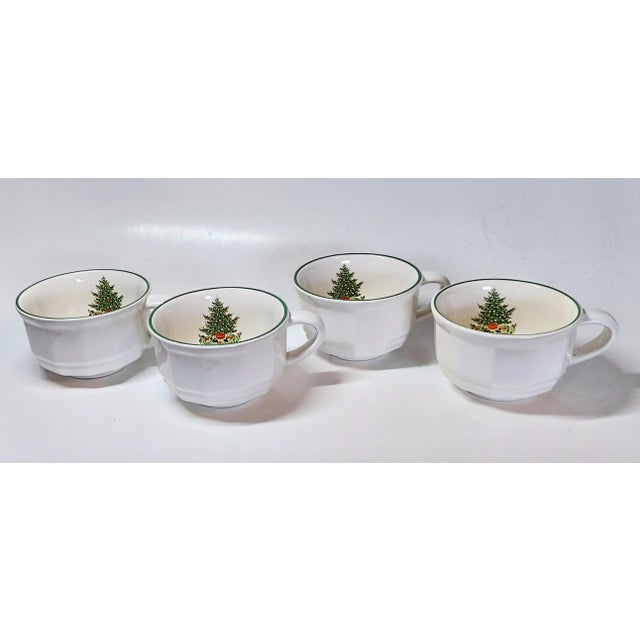 Vintage Christmas Tree Mugs - Set of 4 For Sale - Image 4 of 5