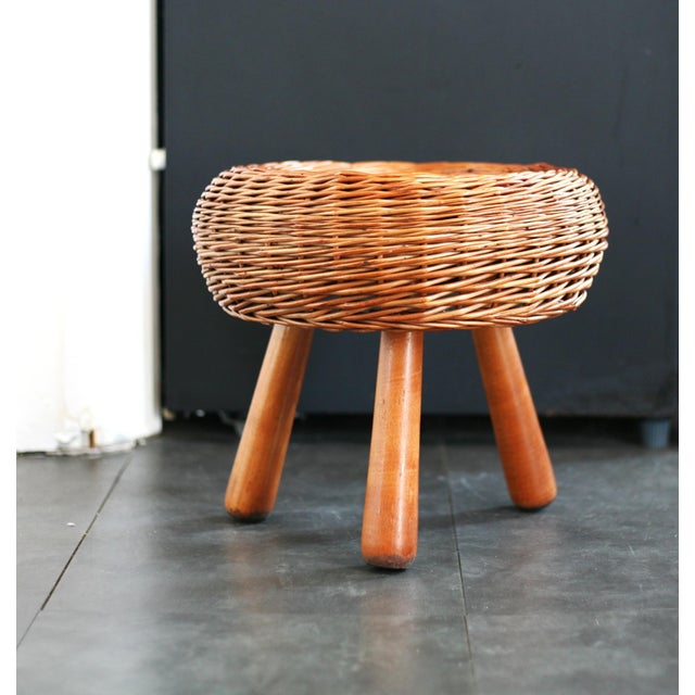 Brown Vintage Low Stool by Tony Paul, 1950s For Sale - Image 8 of 13