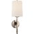 Thomas O'Brien for Visual Comfort Signature Edie Sconce in Antique Nickel with Linen Shade For Sale