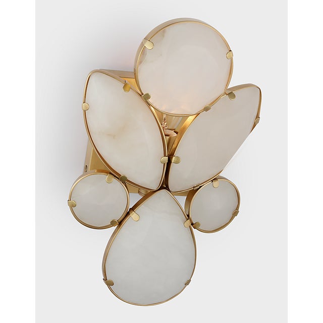 Visual Comfort kate spade new york for Visual Comfort Signature Lloyd Small Jeweled Sconce in Soft Brass with Alabaster For Sale - Image 4 of 6