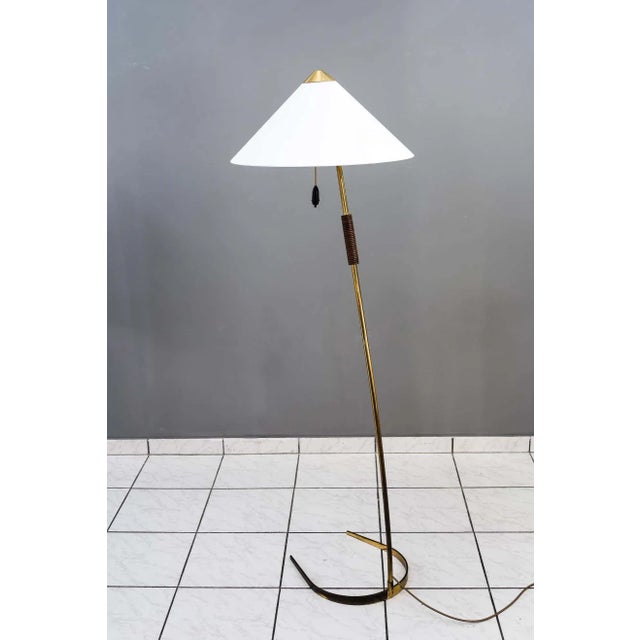 Floor Lamp with Wood Handle by Rupert Nikoll, 1950s For Sale - Image 14 of 18